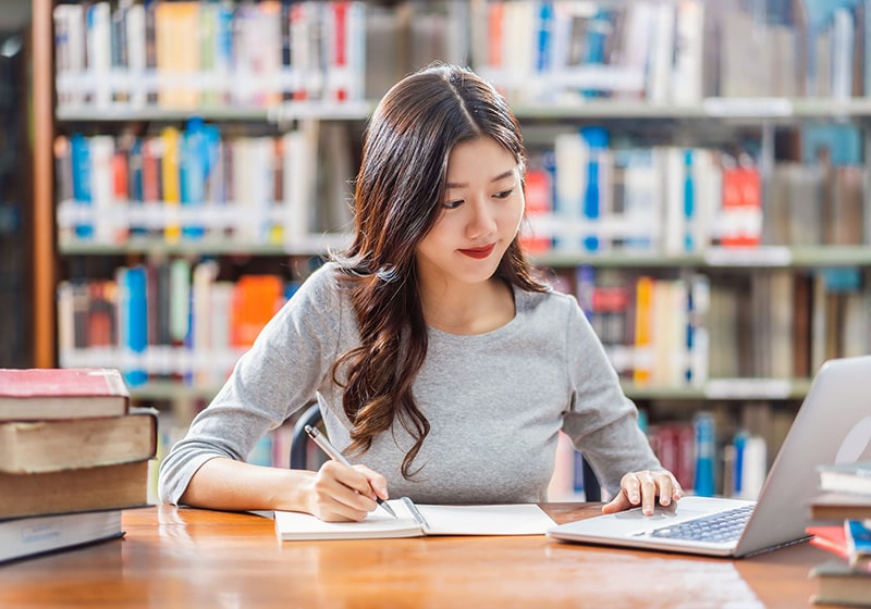 Girl studying