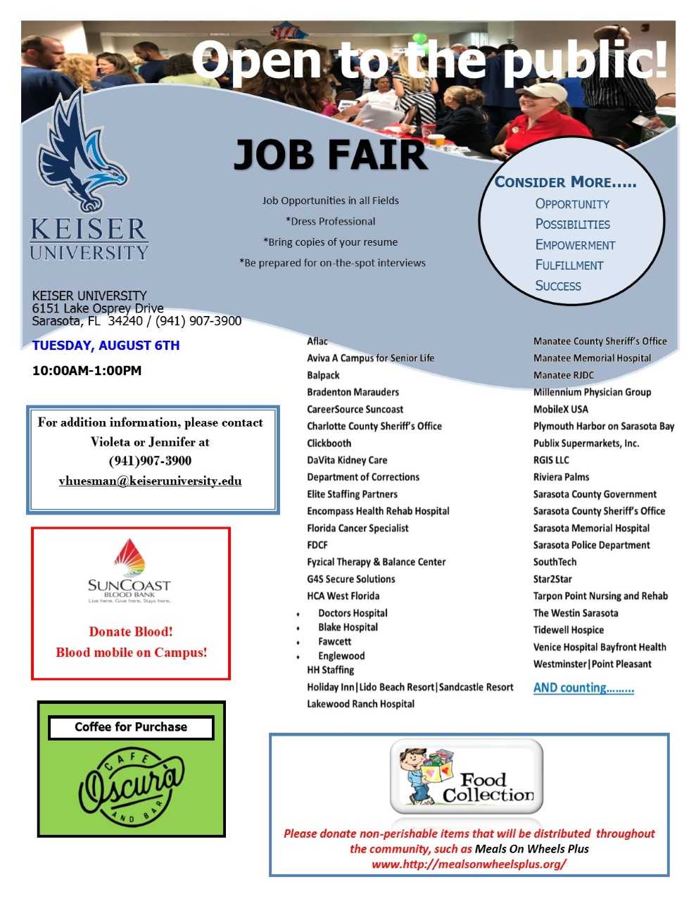 KU Sarasota, Job Fair Keiser University